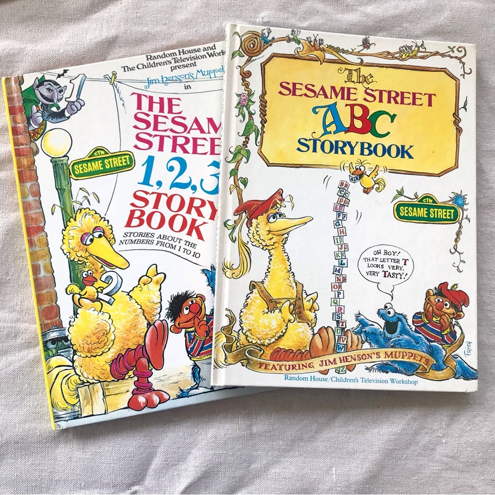 Vintage The Sesame Street 1,2,3 Storybook & The Sesame Street ABC Storybook